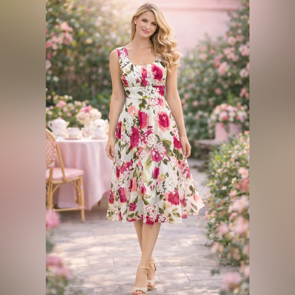 2/$25 Floral Sleeveless Garden Party Dress 🌸🌺